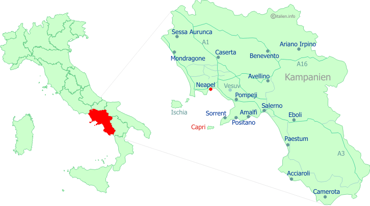Lage-Karte Insel Capri