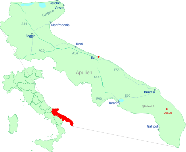 Lage-Karte Lecce