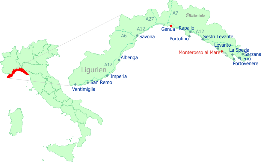 Lage-Karte Monterosso al Mare