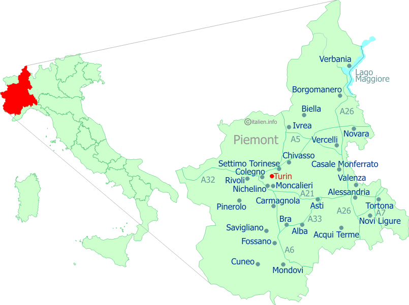 Lage-Karte Turin